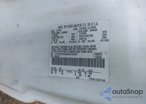 1999 Ford Ranger Xl/Xlt из США, поврежденный, VIN 1FTYR14V6XPA72987